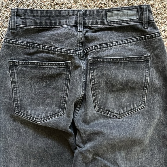 Cotton On Black Long Straight Leg Denim Distressed Jeans, Size 6, Pants Cotton - Picture 10 of 16